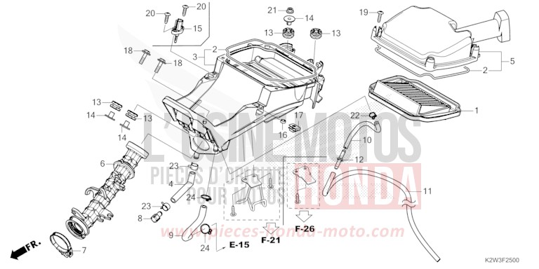 AIR CLEANER for Dax ST125 PEARL NEBULA RED (R376) from 2023